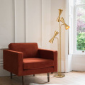 Factory supply 3 heads living hotel decorative copper floor lamp